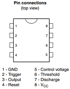 SE555 datasheet, pinout